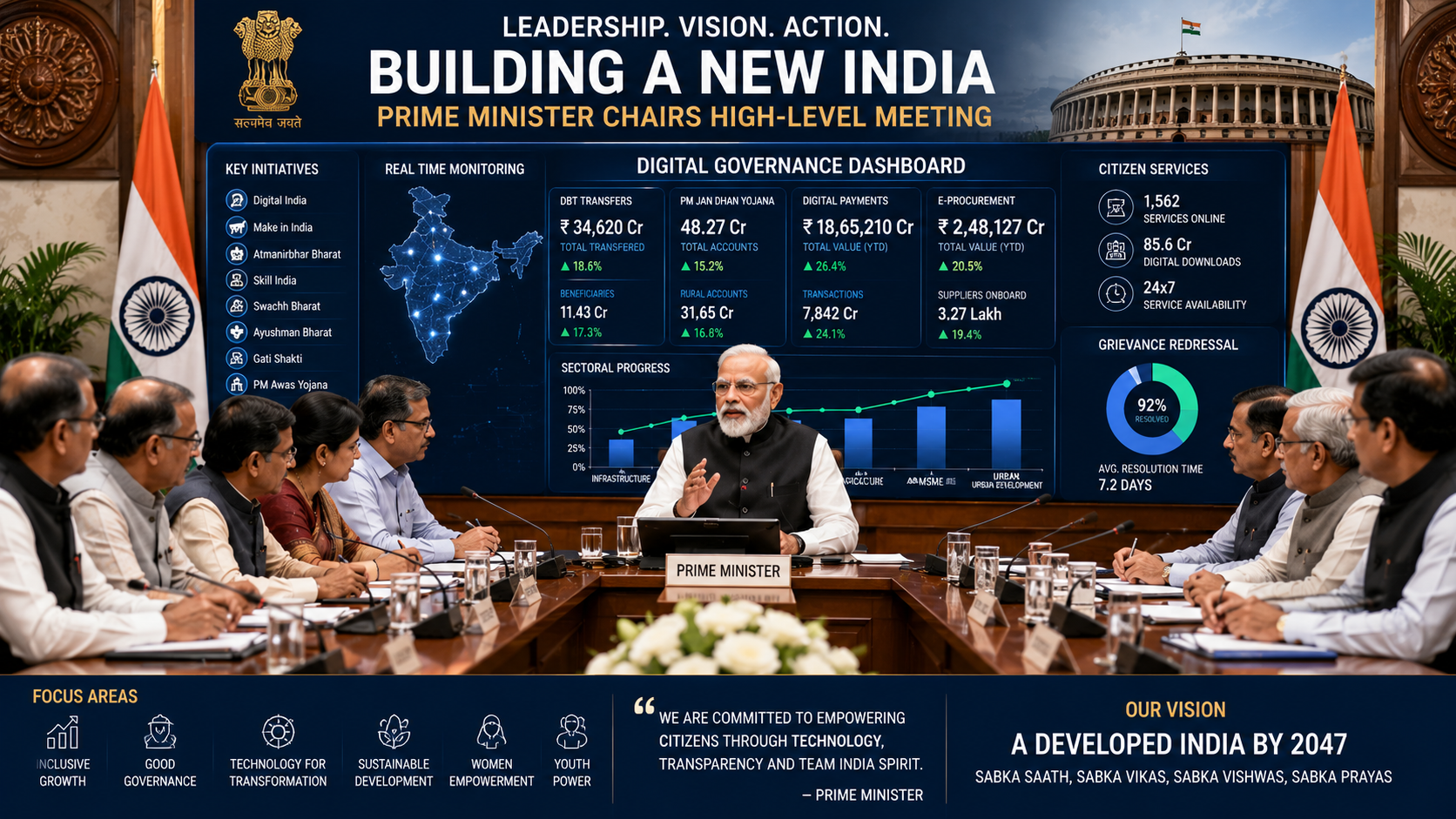 PM Modi Reviews Key National Priorities as Government Focuses on Growth and Governance