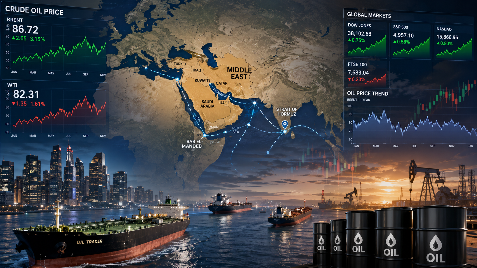 Global Markets Monitor Middle East Developments as Oil Prices Remain Volatile