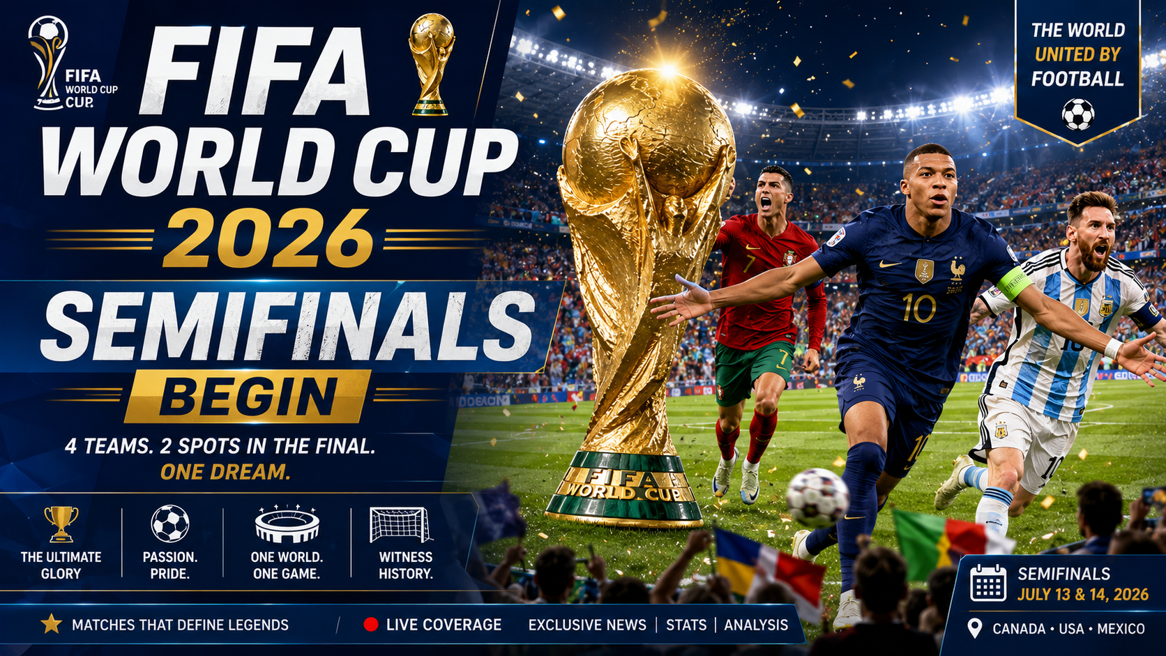 FIFA World Cup 2026 Reaches Historic Semifinal Stage as Four Football Giants Prepare for Showdown