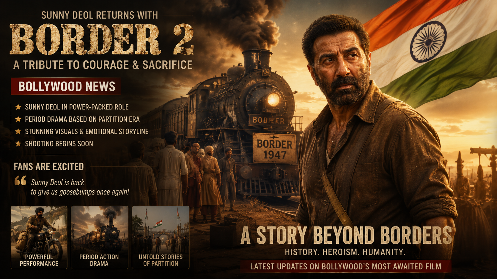 Sunny Deol’s ‘Batwara 1947’ Gets August Release Date; New Poster Builds Excitement