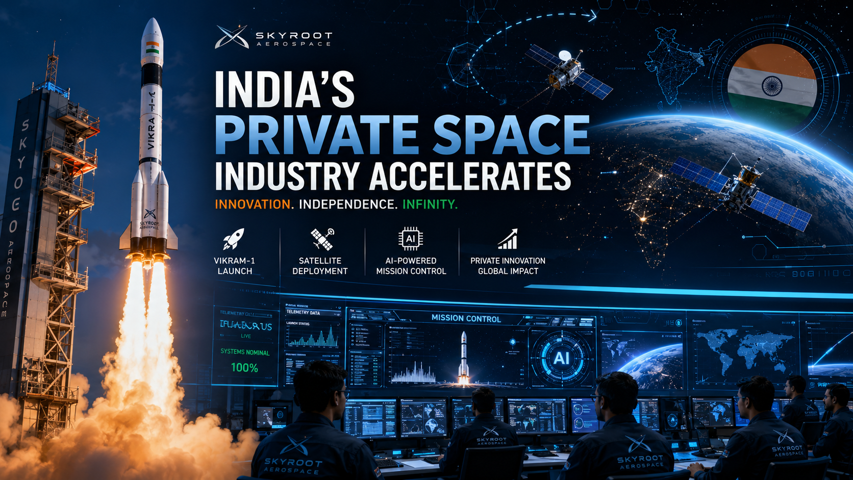 India’s Private Space Industry Accelerates as Skyroot’s Vikram-1 Mission Nears Launch