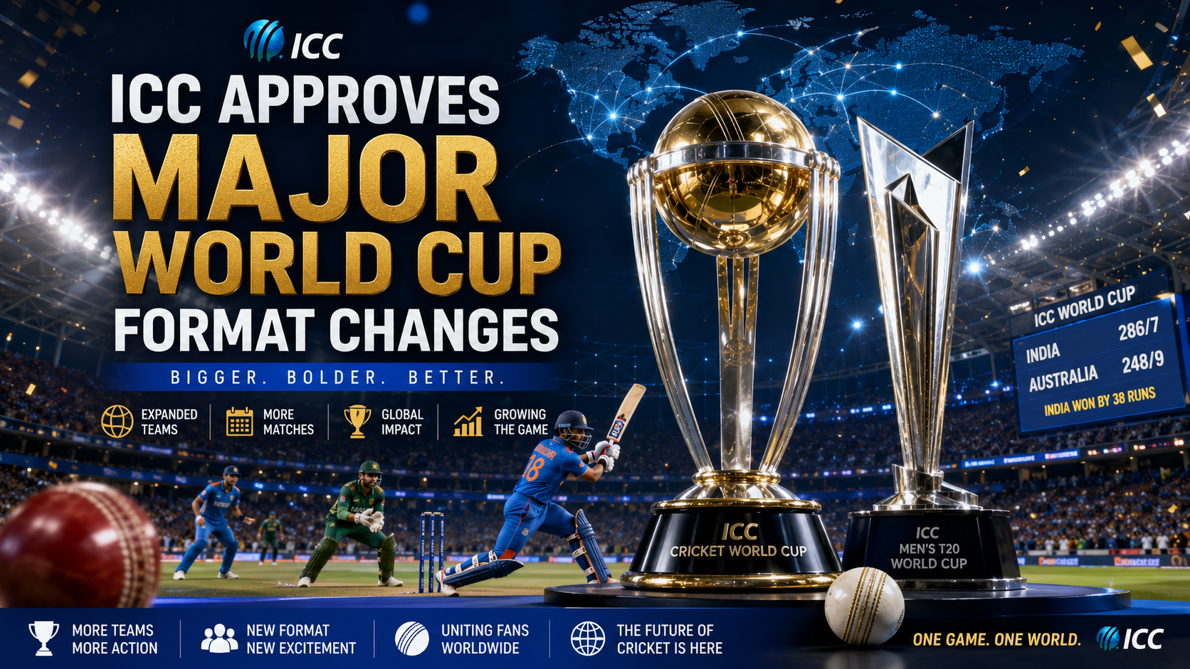 ICC Approves Major Changes to ODI and T20 World Cup Formats Ahead of Future Tournaments
