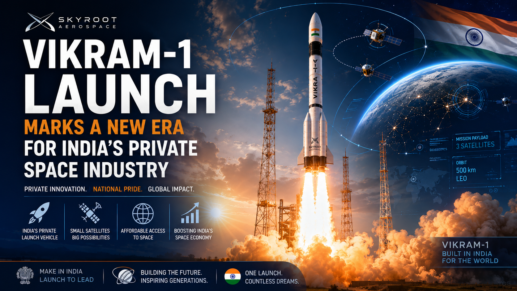 Skyroot Aerospace’s Vikram-1 Launch Marks a New Era for India’s Private Space Industry