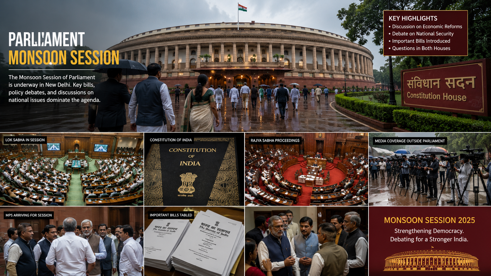 Parliament Monsoon Session 2026 to Begin on July 20, Government Announces Legislative Agenda
