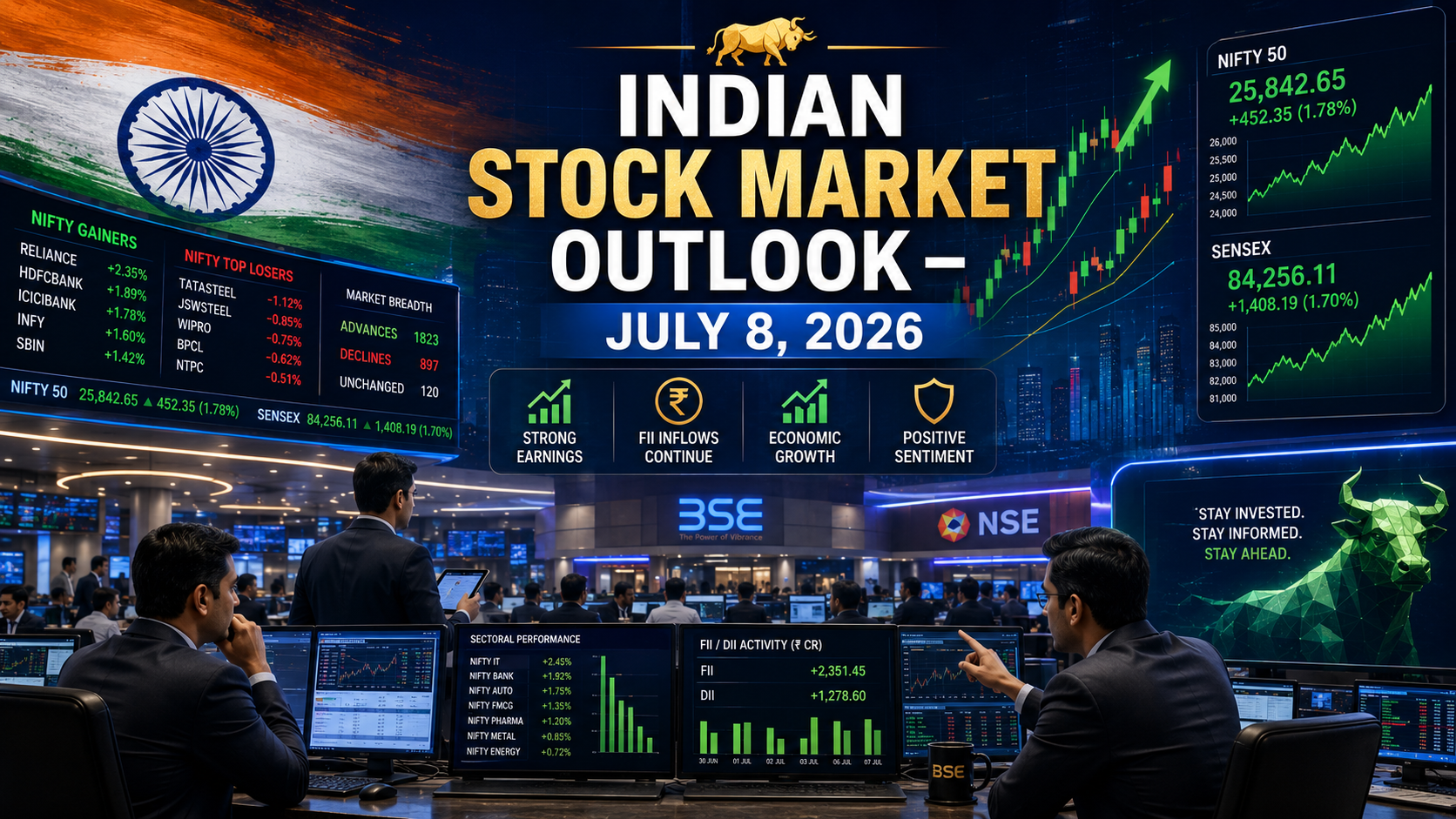 Indian Stock Market Outlook for July 8, 2026: Experts Share Top Investment Picks and Market Trends