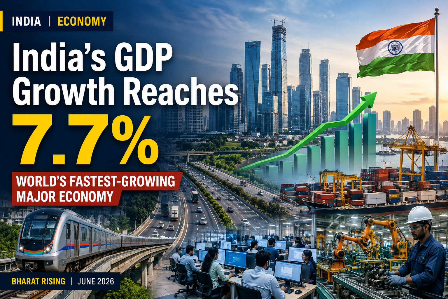 India’s GDP Growth Reaches 7.7%, Reinforcing Position as World’s Fastest-Growing Major Economy