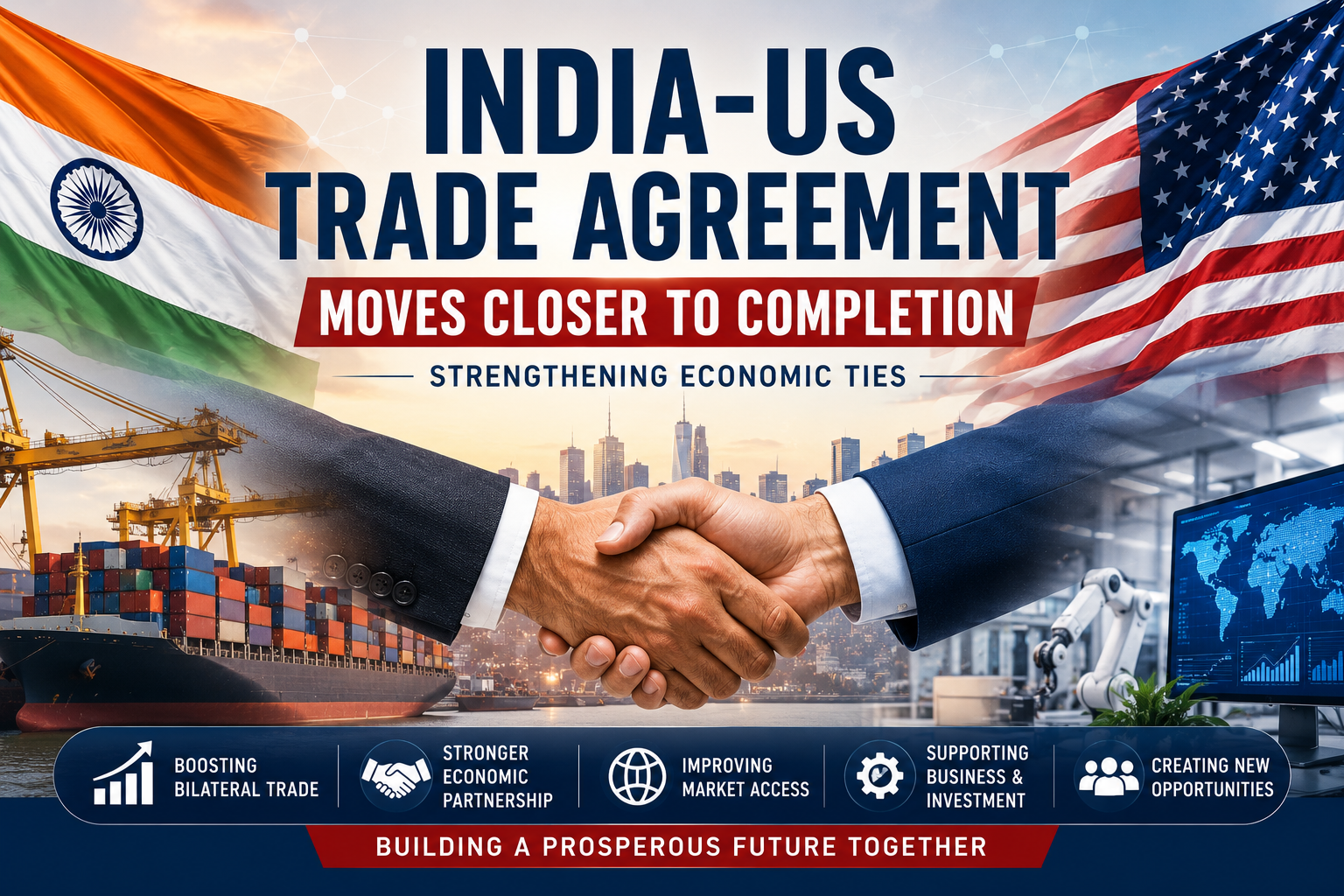 India-US Trade Agreement Moves Closer to Completion, Strengthening Economic Ties