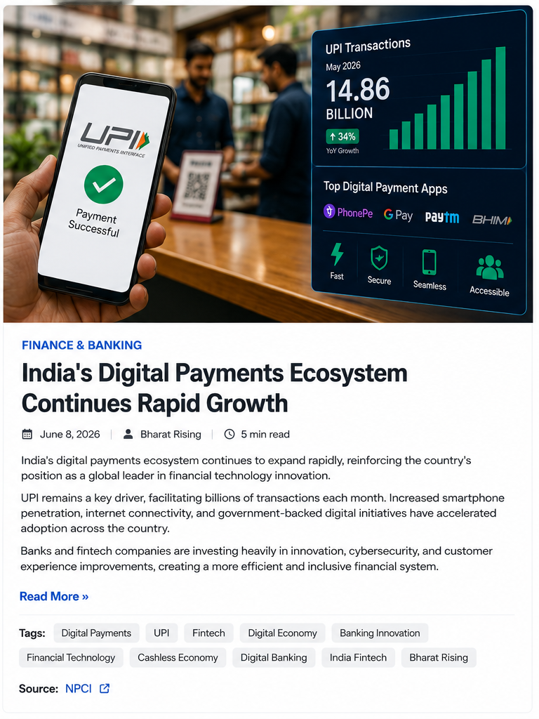 India’s Digital Payments Ecosystem Continues Rapid Growth