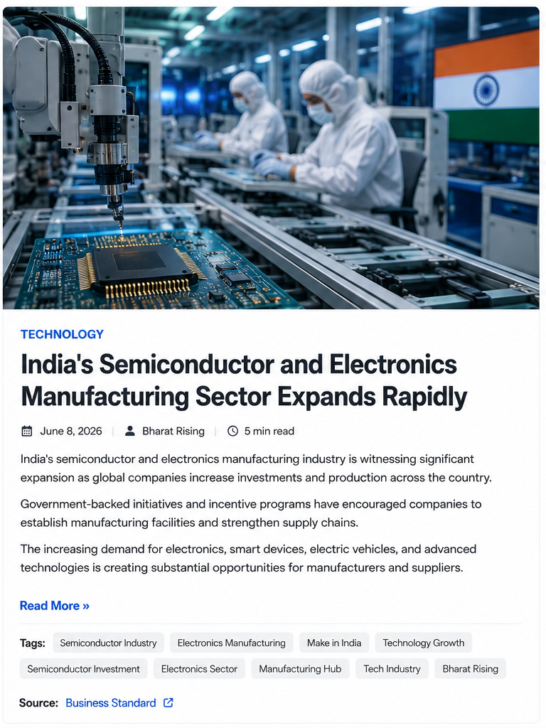 India’s Semiconductor and Electronics Manufacturing Sector Expands Rapidly