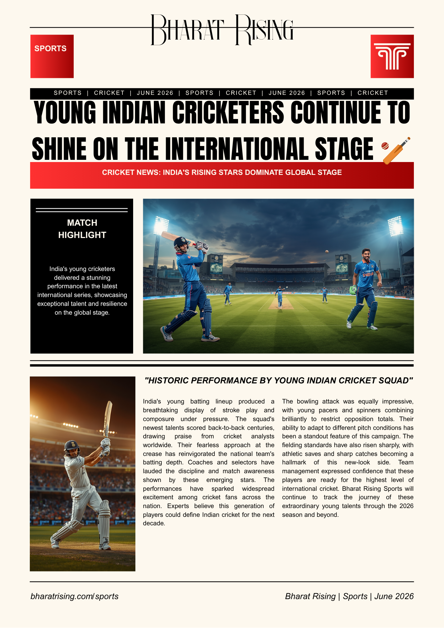 Young Indian Cricketers Continue to Shine on the International Stage